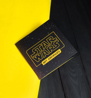 Подарочный сертификат по тематике Звездные войны ⦁ Подарок фанату Star Wars