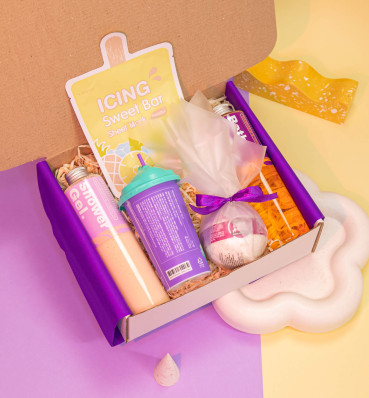 Spa box «Orange sunset» ⦁ Подарунковий бокс для дівчини - набір косметики для догляду за шкірою