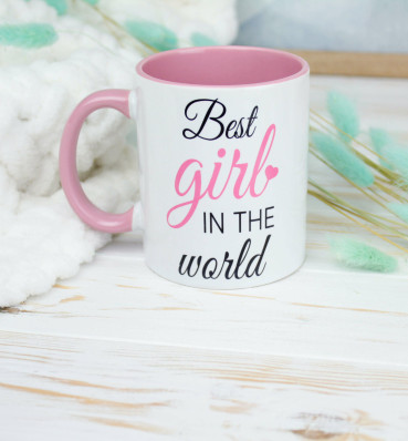 Чашка «Best girl in the world ❤» ⦁ Кухоль для коханої, найкращої дівчини, дівчинки. Подарунок жінці, сестрі.