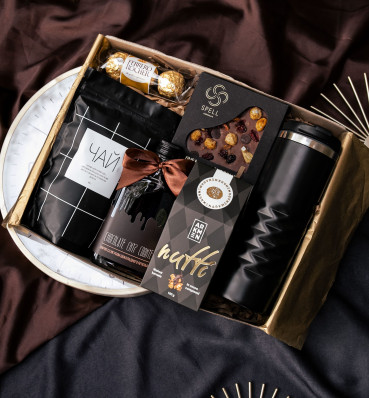 Подарочный набор «Black gold» ⦁ Premium ⦁ Универсальный подарок для мужчины или девушки БЕЗ ТЕРМОКРУЖКИ