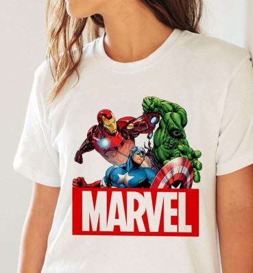 Футболка №7 • З героями Марвел • Одяг з супергероями • Месники • Мерч Avengers Marvel