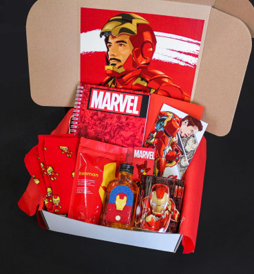 Бокс Железный человек ⦁ middle ⦁ Iron Man ⦁ Набор Marvel ⦁ Подарок фанату Марвел Без значка