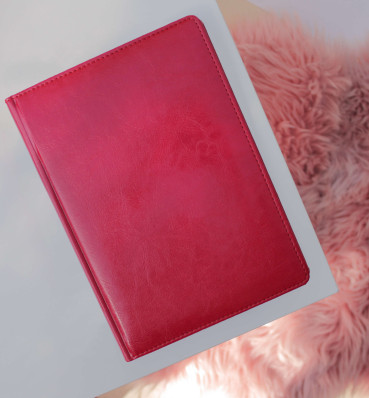 Щоденник з червоної еко-шкіри • Канцелярські товари. Стильний подарунок жінці, чоловікові, колезі