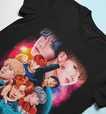 Футболка №6 • Постер группы • БТС ⦁ Мерч ⦁ Одежда для фанатов K-POP и группы BTS