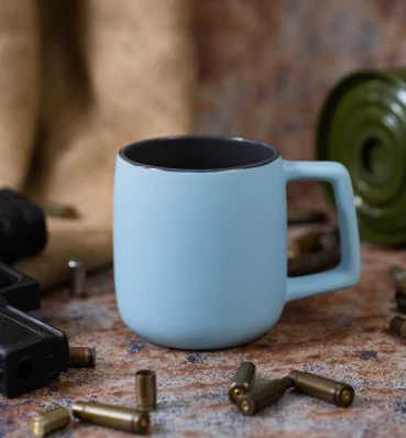 Синя чашка з логотипом Контр-терористів ⦁ Атрибутика та сувеніри Counter-Strike • Подарунки у стилі гри Контр-Страйк