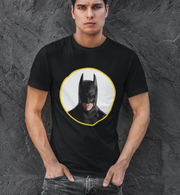 Футболка №5 • Бэтмен в круге • Batman • Мерч • Одежда с супергероями в стиле DC