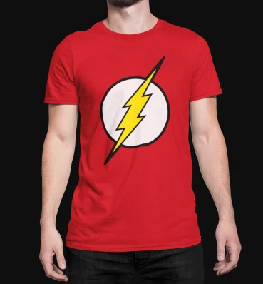 Футболка №11 • Логотип Флэша • Flash • Мерч • Одежда с супергероями в стиле DC