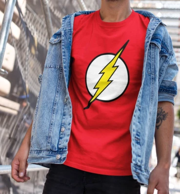Футболка №11 • Логотип Флэша • Flash • Мерч • Одежда с супергероями в стиле DC