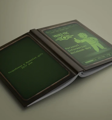 Персональный информационный Notebook-Boy в стиле Фолаут • Блокнот Pip-Boy по игре Fallout • Подарок для геймера