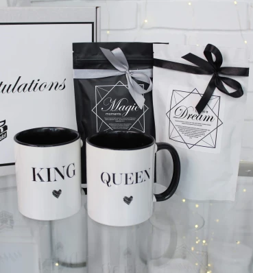 Подарунковий набір ❤ «King & Queen» ⦁ Подарунок коханій дівчині, дружині ⦁ Подарунок на весілля молодятам ⦁ Подарунок парі на річницю