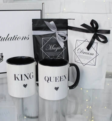 Подарунковий набір ❤ «King & Queen» ⦁ Подарунок коханій дівчині, дружині ⦁ Подарунок на весілля молодятам ⦁ Подарунок на річницю весілля парі