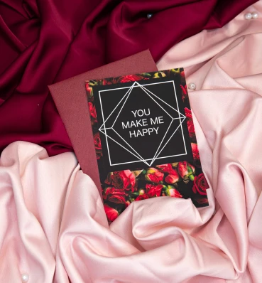 Открытка «You make me happy» • Праздничные сувениры и атрибутика • Романтический подарок для парня или девушки
