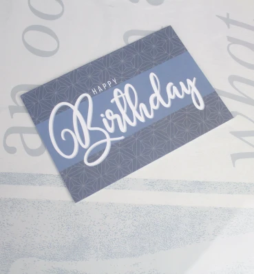 Открытка «Happy Birthday» Blue • Праздничные сувениры и атрибутика • Романтический подарок для парня или девушки