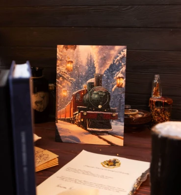 Дерев'яний постер Hogwarts Express ⚡️ Плакат Harry Potter ⚡️ Подарунок Гаррі Поттер