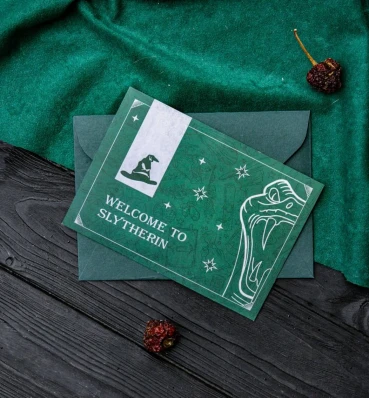 Листівка «Welcome to Slytherin» ⚡️ Подарунки Гаррі Поттер ⚡️ Слизерин ⚡️ Harry Potter