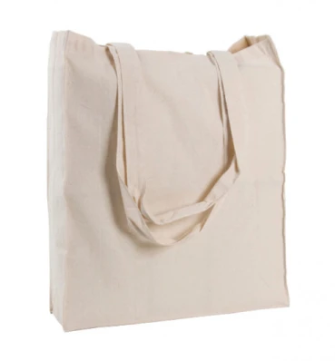 Шоппер хлопковый с боковыми вставками • Стильная дизайнерская эко-сумка