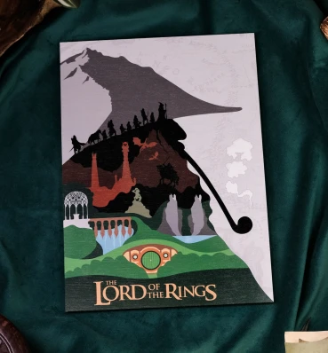 Дерев'яний постер у стилі Володаря Перснів ⦁ Плакат Lord of the Rings ⦁ Подарунок фанату фільму та книги