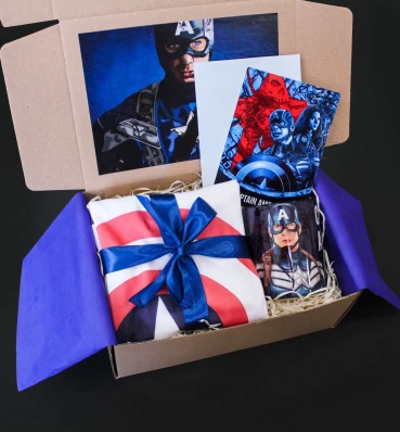 Бокс Капитан Америка ⦁ medium ⦁ Captain America ⦁ Marvel ⦁ Подарок фанату Марвел