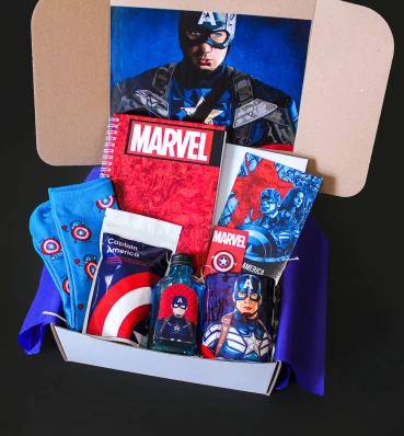 Бокс Капітан Америка ⦁ middle ⦁ Captain America ⦁ Marvel ⦁ Подарунок фанату Марвел