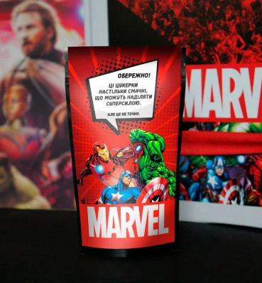 Конфетки в стиле Marvel ⦁ Подарок фанату Марвел ⦁ Сувениры c супергероями