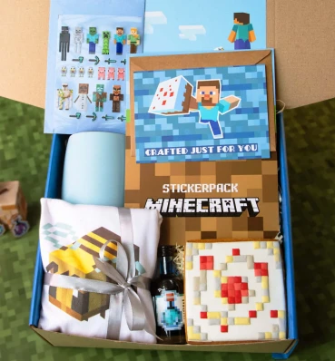 Бокс Minecraft • Blue Edition • Подарунковий набір за грою Майнкрафт