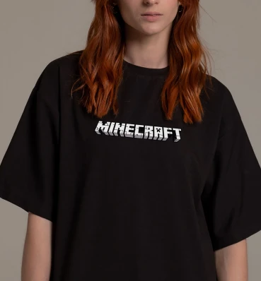 Футболка OVERSIZE №11 • Логотип • Одяг для фанатів гри Майнкрафт • Мерч Minecraft для геймерів