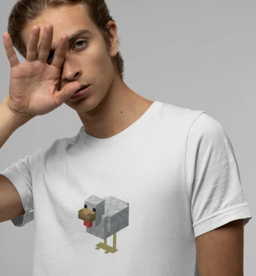 Футболка №4 • Chicken • Одяг для фанатів гри Майнкрафт • Мерч Minecraft для геймерів