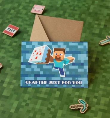Листівка ⦁ For You ⦁ Сувеніри за грою Майнкрафт ⦁ Подарунок для геймера в стилі Minecraft