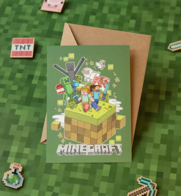 Листівка ⦁ Minecraft ⦁ Сувеніри за грою Майнкрафт ⦁ Подарунок для геймера