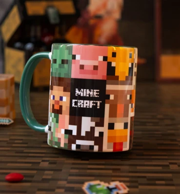 Чашка ⦁ Головні герої ⦁ Горнятко Minecraft ⦁ Подарунок геймеру по грі Майнкрафт