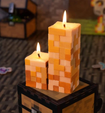 Піксельні свічки Minecraft ⦁ Декор для дому у стилі гри Майнкрафт ⦁ Подарунок геймеру