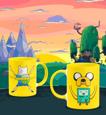 Чашка с Джейком, Бимо и Фином • Кружка • Время Приключений • Adventure Time