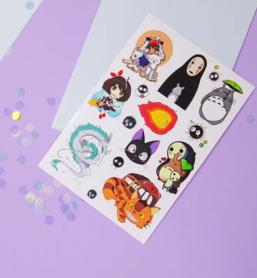 Стикеры • Вселенная Хаяо Миядзаки • Набор наклеек с героями • Подарки в стиле аниме