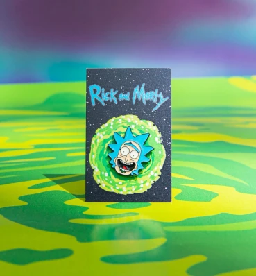 Значок с весёлым Риком • Пин • Сувениры Рик и Морти • Подарки Rick and Morty
