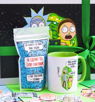 Бокс • mini • Рик и Морти • Подарочный набор по мультсериалу Rick and Morty 
