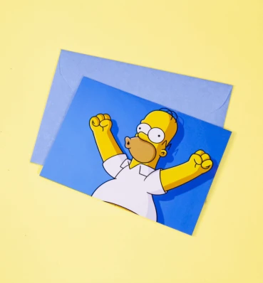 Открытка «Woohoo!» с Гомером • Подарок фанату мультсериала Симпсоны • The Simpsons