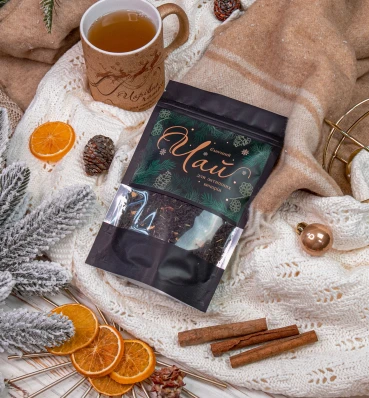 Чёрный листовой чай «Golden New Year» ⦁ Сувениры и сладости ⦁ Универсальный подарок на Новый год и Рождество