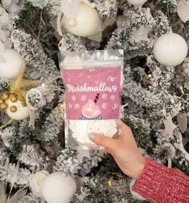 Маршмеллоу «Marshmallow time» • Солодкі сувеніри та атрибутика • Універсальний подарунок у новорічному дизайні
