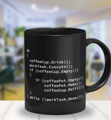 Деколь Чашка «Cup Code» • Дизайнерская кружка с кодом для программиста • Подарок айтишнику