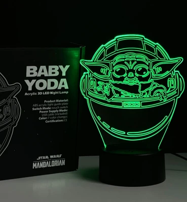Світильник Baby Yoda ⦁ Лампа з малюком Грогу ⦁ Сувеніри та аксесуари Star Wars та Mandalorian ⦁ Подарунок Зоряні Війни та Мандалорець ПЕРЕДЗАМОВЛЕННЯ