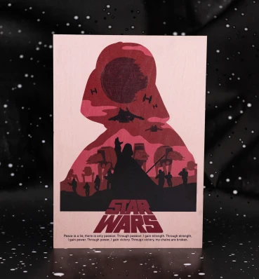 Деревянный постер с Дартом Вейдером ⦁ Плакат STAR  WARS ⦁ Звездные Войны ⦁ Подарок фанату Star Wars