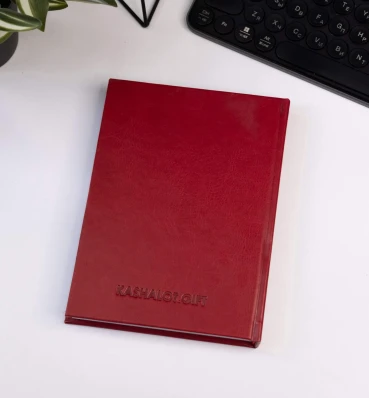 Ежедневник из красной эко-кожи • Презентабельный блокнот для планирования • Подарок учителю, боссу, коллеге