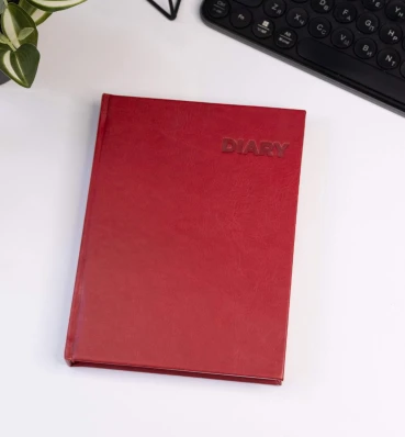 Ежедневник из красной эко-кожи • Презентабельный блокнот для планирования • Подарок учителю, боссу, коллеге
