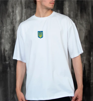 Футболка OVERSIZE №4 • Герб України • Одяг Ukraine • Патріотичний мерч з символікою