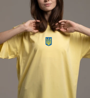 Футболка OVERSIZE №4 • Герб Украины • Одежда Ukraine • Патриотические сувениры с символикой