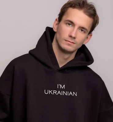Худи OVERSIZE №22 • I`m ukrainian • Патриотическая одежда • Мерч Ukraine