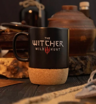 Чашка с пробковым дном Witcher ║ Керамическая кружка ║ Подарки геймеру по Ведьмаку