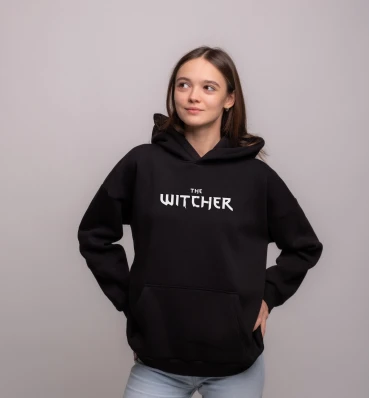 Худи OVERSIZE №6 • Логотип игры Witcher • Мерч с принтом по Ведьмаку • Одежда для геймеров