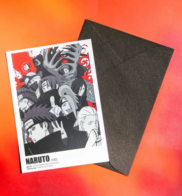 Открытка ⦁ Акацуки ⦁ Akatsuki ⦁ Сувениры Наруто ⦁ Подарки в стиле аниме Naruto