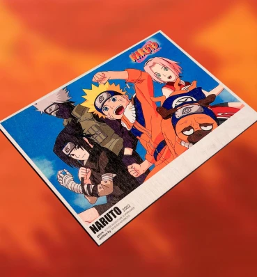 Дерев'яний постер №2 ⦁ Друзі ⦁ Наруто, Саске, Сакура, Какаші ⦁ Плакат Команда 7 ⦁ Сувеніри Наруто ⦁ Подарунки в стилі аніме Naruto